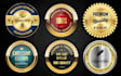 design award badge, 3d seal, certification stamp round logo, monogram, sticker