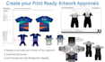 do vector custom jersey artwork approvals for production