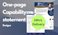 create professional one pager, flyer or brochure for your business