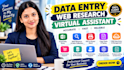 do excel data entry, web research and pdf to excel