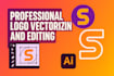 vectorize and fix your ai generated logo professionally