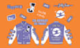design of streetwear varsity jacket, letterman and clothing