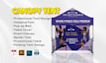design table cover, flag and canopy tent in just 24 hours