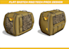 design backpack, trolley bag, tote bag tech pack and sketch