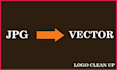 do perfect redraw cleaned up jpg logo to vector