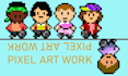 cerate the character you want in animated pixel art sprites