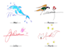create a cute signature logo with fancy elements