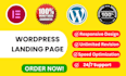 build a wordpress landing page using elementor in 12 hours