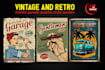 do retro vintage poster flyer banner and sticker design