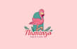 flamingo vape smoke logo design