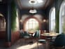 realistic modern restaurant interior design architecture 3d render 3d model
