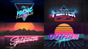 create a 3d logo design in synthwave 80s retro style