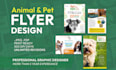 design professional pet, dog and animal flyers or postcards