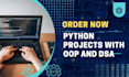 develop python projects and scripts with oop and dsa