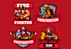 design unique and creative  firefighter logo