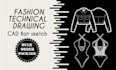 design a professional fashion technical drawing for clothing