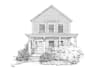 sketch houses and buildings