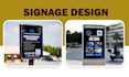 do auto detailing yard sign, store front signage banner, billboard design