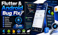 fix flutter app bugs, android studio, gradle, firebase and API issues