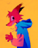 draw your oc furry with brilliant colors in my style
