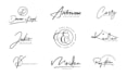 do handwritten, calligraphy signature, scripted, cursive logo
