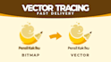 do vector tracing logo, image, raster to vector