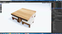 create wooden furniture 2d 3d drawing in autocad, blender