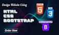 develope website with html,css,angular,reactjs and bootstrap