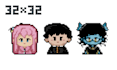 create cute and simple pixel art icons