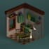 do a isometric 3d room for on blender