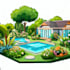 create your front yard, backyard, garden, swimming pool design