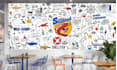 do doodle wall art for home, office and restaurant