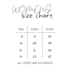 create size chart and size guide