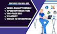 responsive design  or create a landing page with elementor pro