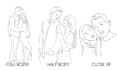custom couple line art portrait semi detailed illustration
