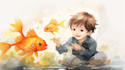 create watercolor illustrations for children book, landscape