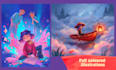 draw colorful children story book and comic pages