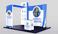 design a modern 3d trade show booth and exhibition stall