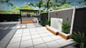 design backyard, frontyard realistic landscape,patio,garden