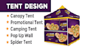 do event canopy tent, backdrop, roll up banner, feather flag, table cover etc