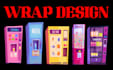 create modern atm machine design, vending machine wrap design
