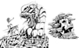 do cool hand drawn black and white ink illustrations