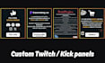 clean twitch or kick panels for your stream