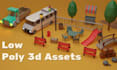 create game ready low poly 3d assets and props in blender