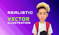 design realistic vector emoji, illustrations and portraits from photo