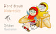 paint watercolor children book illustration for amazon kdp
