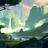 design a fantasy environment landscape
