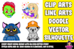 draw clip art , sticker , illustration and vector art