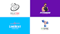 create modern minimalist fitness sport  or gym logo