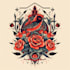draw a traditional style tattoo logo design